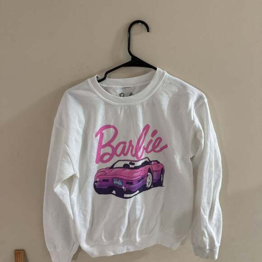 Barbie Oversized Sweatshirt with Pink Corvette Graphic XS